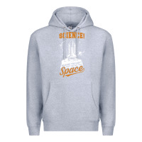 Heather Grey Science: Because You Can't Pray This Shit Into Space Premium Hoodie - artisFamous