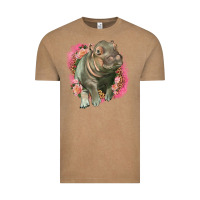 Vintage Coffee leopard baby hippo Vintage Tee - LillyAllenDesigns