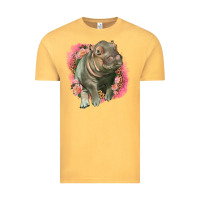 Vintage Mustard leopard baby hippo Vintage Tee - LillyAllenDesigns