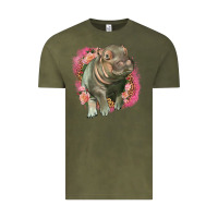 Vintage Olive leopard baby hippo Vintage Tee - LillyAllenDesigns
