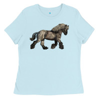 Baby Blue Belgian Horse Ladies Tee - LillyAllenDesigns