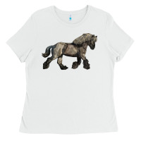 White Belgian Horse Ladies Tee - LillyAllenDesigns