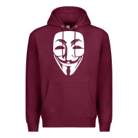 Burgundy anonymous misteryous Premium Hoodie - artisFamous