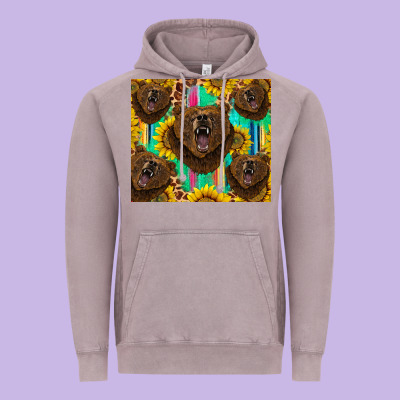 Bear Tumbler Vintage Hoodie Designed By Barkaloodesign