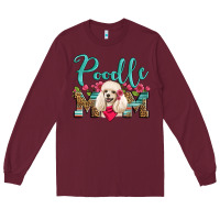 Burgundy poodle mom Long Sleeve Tee - Artiststas