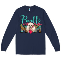 Navy poodle mom Long Sleeve Tee - Artiststas