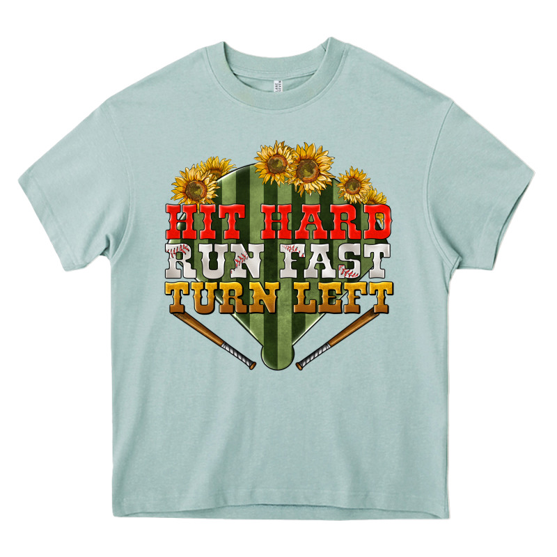 Hit Hard Run Fast Turn Left Heavy Core Tee by BundleAndBundleShop | Teevron