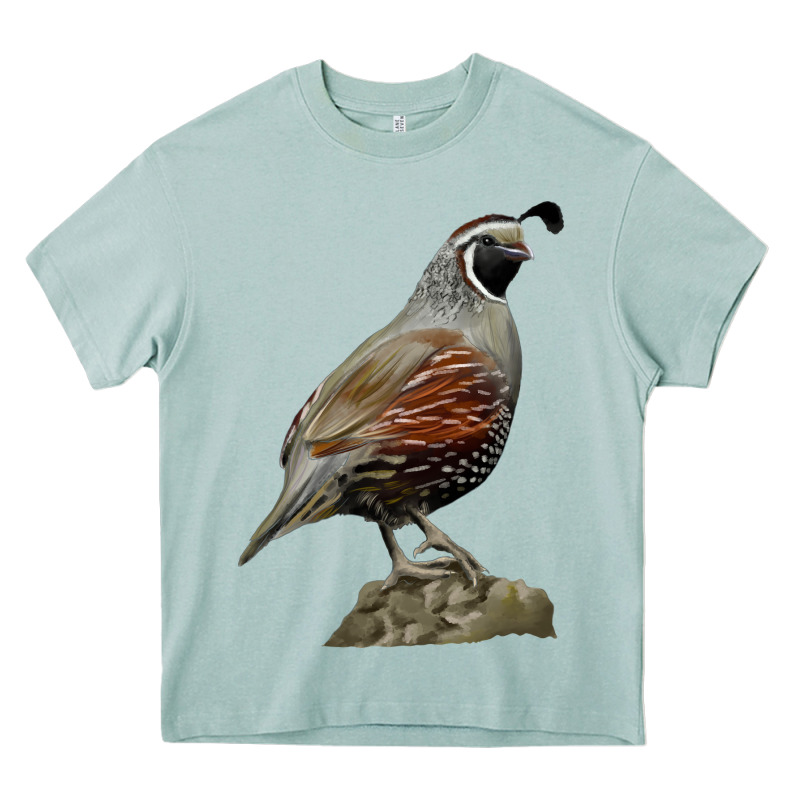 California Quail Bird Heavy Core Tee by RanaPortraitStore | Teevron