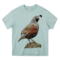Arona California Quail Bird Heavy Core Tee - RanaPortraitStore