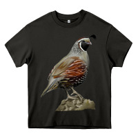 Asphalt California Quail Bird Heavy Core Tee - RanaPortraitStore