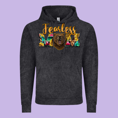 Fearless Mom Bear Vintage Hoodie Designed By Barkaloodesign