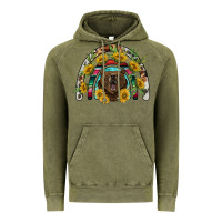 Vintage Olive bear rainbow Vintage Hoodie - BarkalooDesign