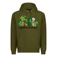 Army Green st. patricks day registered nurse rn Premium Hoodie - BarkalooDesign