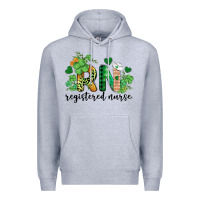 Heather Grey st. patricks day registered nurse rn Premium Hoodie - BarkalooDesign