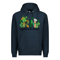 Navy st. patricks day registered nurse rn Premium Hoodie - BarkalooDesign