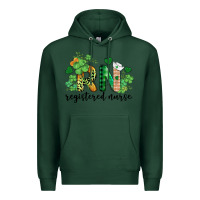 Sports Green st. patricks day registered nurse rn Premium Hoodie - BarkalooDesign