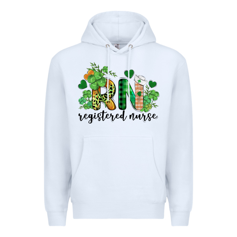St. Patricks Day Registered Nurse Rn Premium Hoodie by BarkalooDesign | Teevron