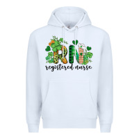 White st. patricks day registered nurse rn Premium Hoodie - BarkalooDesign