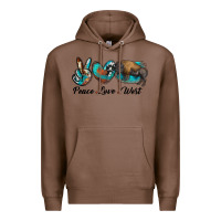 Chestnut peace love west bison Premium Hoodie - RanaPortraitStore