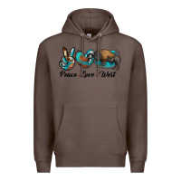 Coffee peace love west bison Premium Hoodie - RanaPortraitStore