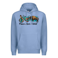 Colony Blue peace love west bison Premium Hoodie - RanaPortraitStore