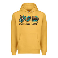 Mustard peace love west bison Premium Hoodie - RanaPortraitStore