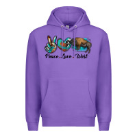 Purple peace love west bison Premium Hoodie - RanaPortraitStore