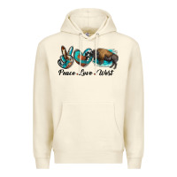 Sandshell peace love west bison Premium Hoodie - RanaPortraitStore