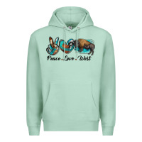 Seafoam peace love west bison Premium Hoodie - RanaPortraitStore