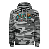 Slate Camo peace love west bison Premium Hoodie - RanaPortraitStore