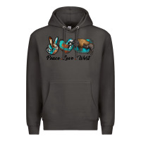 Smoke peace love west bison Premium Hoodie - RanaPortraitStore