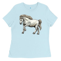 Baby Blue percheron horse Ladies Tee - LillyAllenDesigns