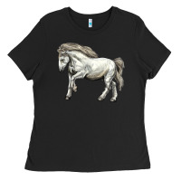 Black percheron horse Ladies Tee - LillyAllenDesigns