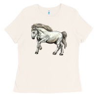 Bone percheron horse Ladies Tee - LillyAllenDesigns