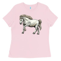 Bubblegum Pink percheron horse Ladies Tee - LillyAllenDesigns