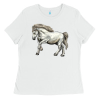 White percheron horse Ladies Tee - LillyAllenDesigns