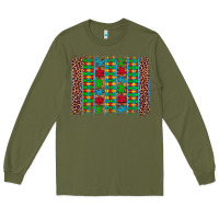 Army Green autism awareness leopard puzzle brush stroke Long Sleeve Tee - Artiststas