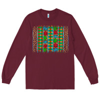 Burgundy autism awareness leopard puzzle brush stroke Long Sleeve Tee - Artiststas