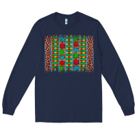 Navy autism awareness leopard puzzle brush stroke Long Sleeve Tee - Artiststas
