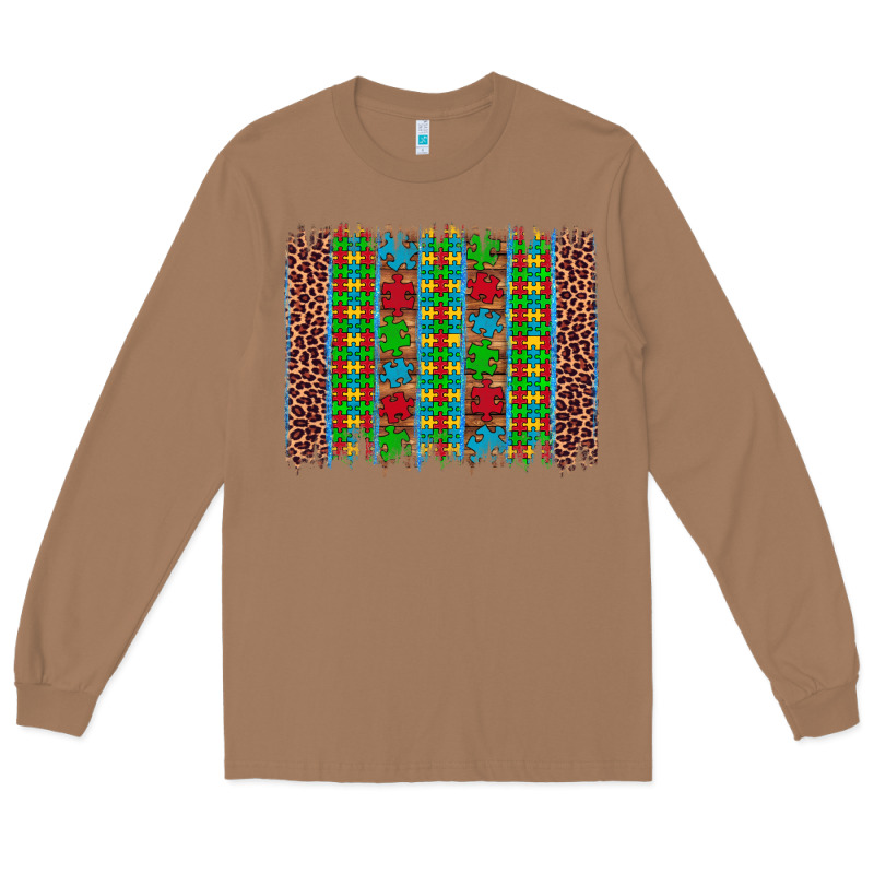 Autism Awareness Leopard Puzzle Brush Stroke Long Sleeve Tee by Artiststas | Teevron