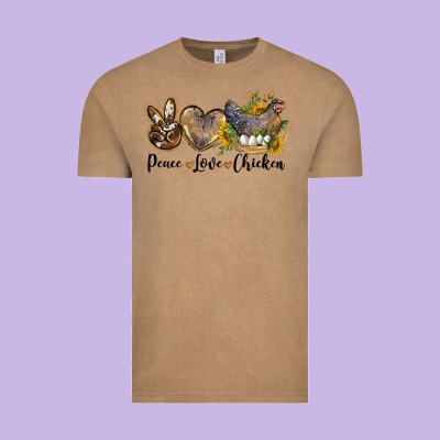Peace Love Chicken Vintage Tee Designed By Lillyallendesigns