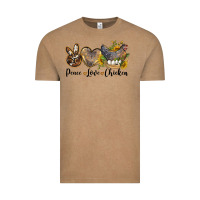 Vintage Coffee peace love chicken Vintage Tee - LillyAllenDesigns