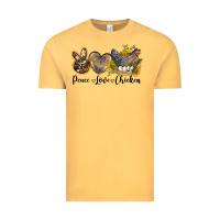 Vintage Mustard peace love chicken Vintage Tee - LillyAllenDesigns