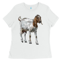 White Boer Goat Ladies Tee - LillyAllenDesigns