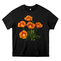 California Poppy Flower Heavy Core Tee | Teevron