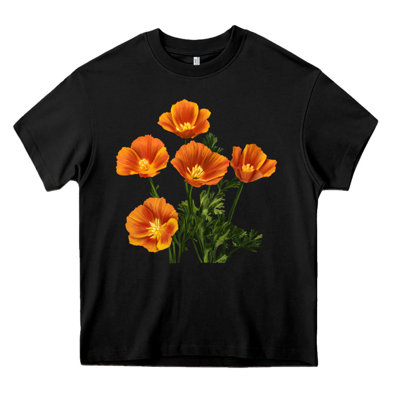 California Poppy Flower Heavy Core Tee by RanaPortraitStore | Teevron
