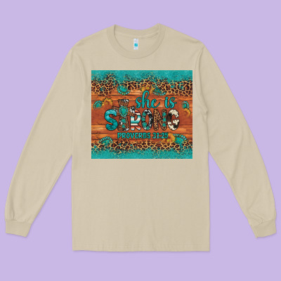 She Is Strong Gemstone Sunflower Leopard Long Sleeve Tee Designed By Artiststas