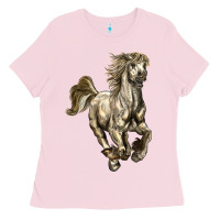 Bubblegum Pink percheron horse Ladies Tee - LillyAllenDesigns