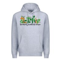 Heather Grey st. patricks day registered nurse lpn heart Premium Hoodie - BarkalooDesign