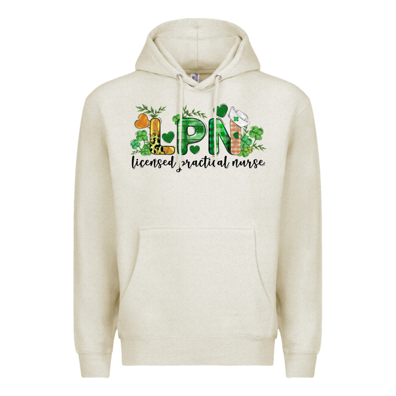 St. Patricks Day Registered Nurse Lpn Heart Premium Hoodie by BarkalooDesign | Teevron